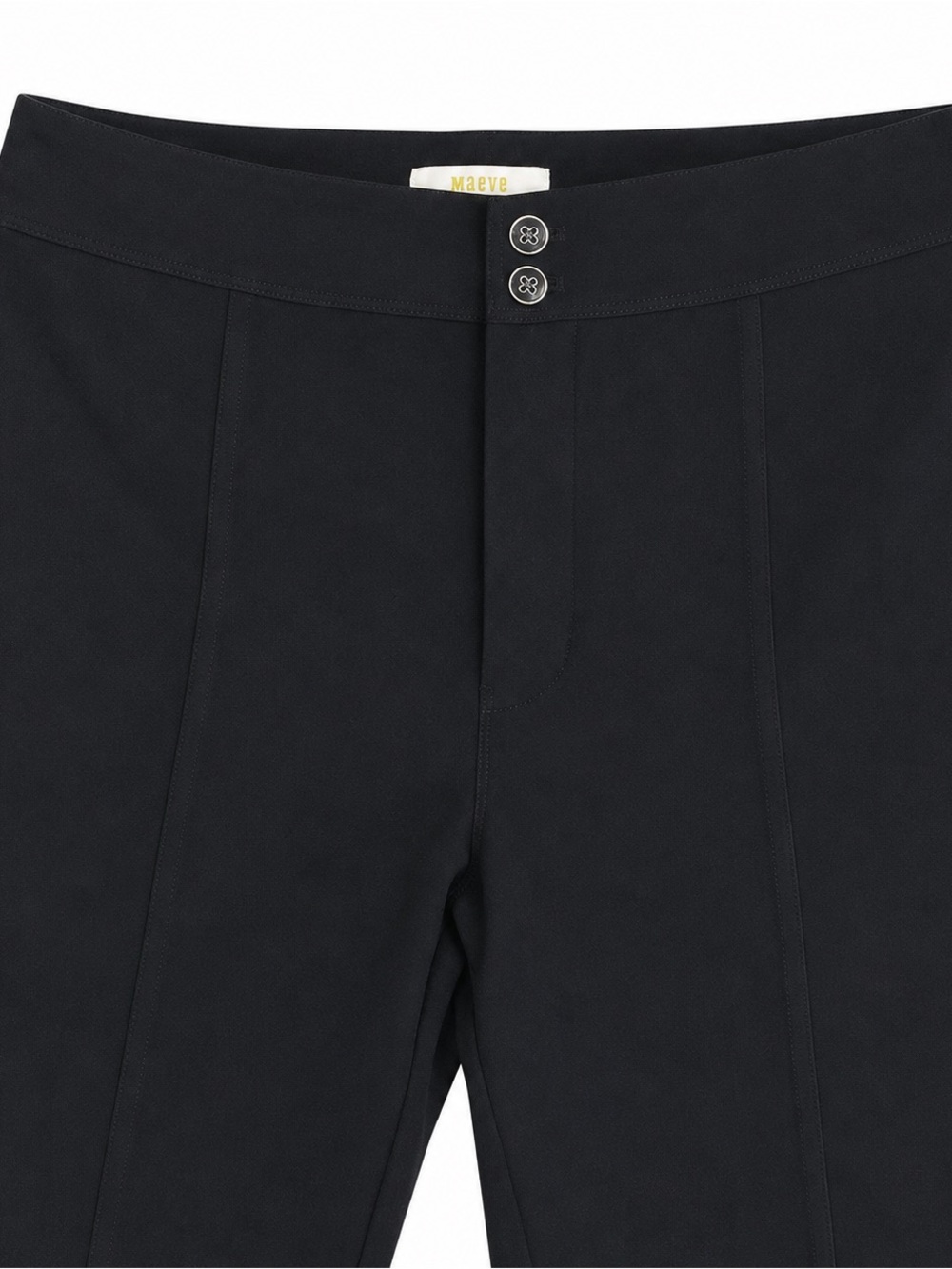 $128 Anthropologie Maeve Size 8 Black Pant Slit Split Front Flared Ponte - Picture 4 of 7